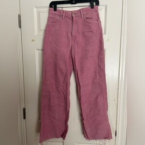 High Waisted Corduroy Pants- size 8 in pink